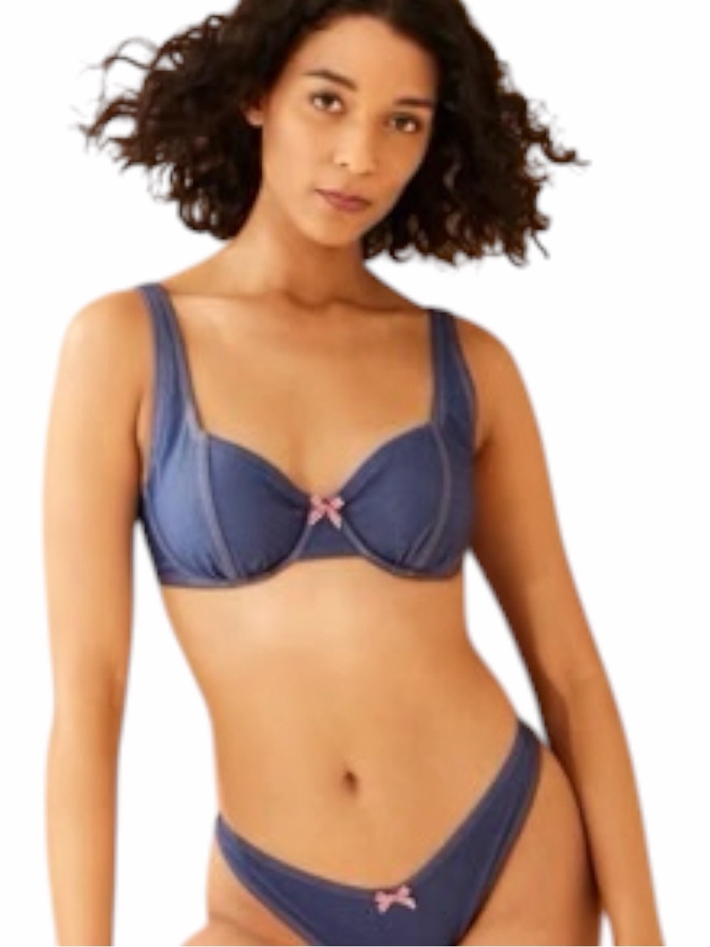 Wild Fable Denim Look Underwire Bikini Set NWT